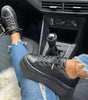 Platform Sneakers with Thick Sole in Faux Leather for Women