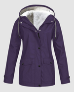 Oversized Parka with Hood and Faux Fur for Women