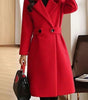 Long Wool Blend Double-Breasted Coat for Women