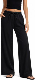 Wide Flowing Crepe Pants for Women