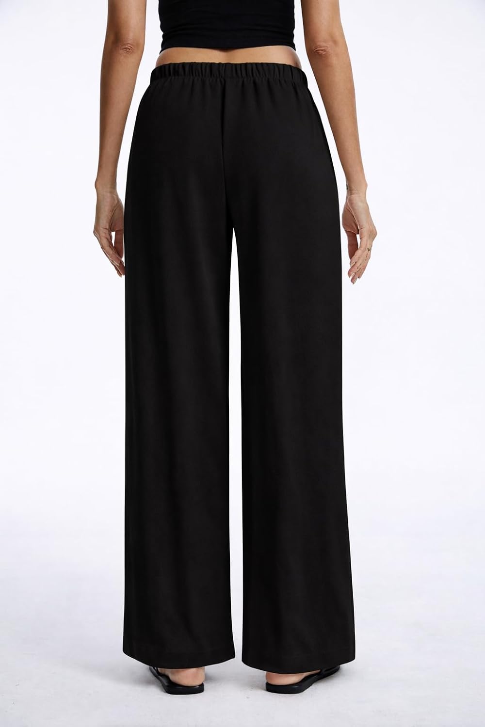 Wide Flowing Crepe Pants for Women