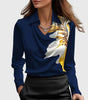 Long Sleeve Satin Blouse for Women
