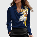 Long Sleeve Satin Blouse for Women