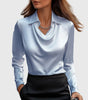 Long Sleeve Satin Blouse for Women