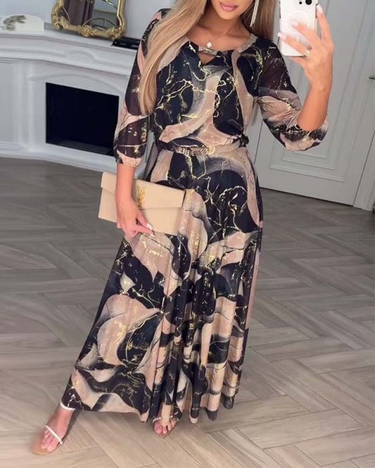 Printed long dress for women