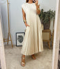 Sleeveless Long Pleated Dress for Women | Ideal for Everyday Wear