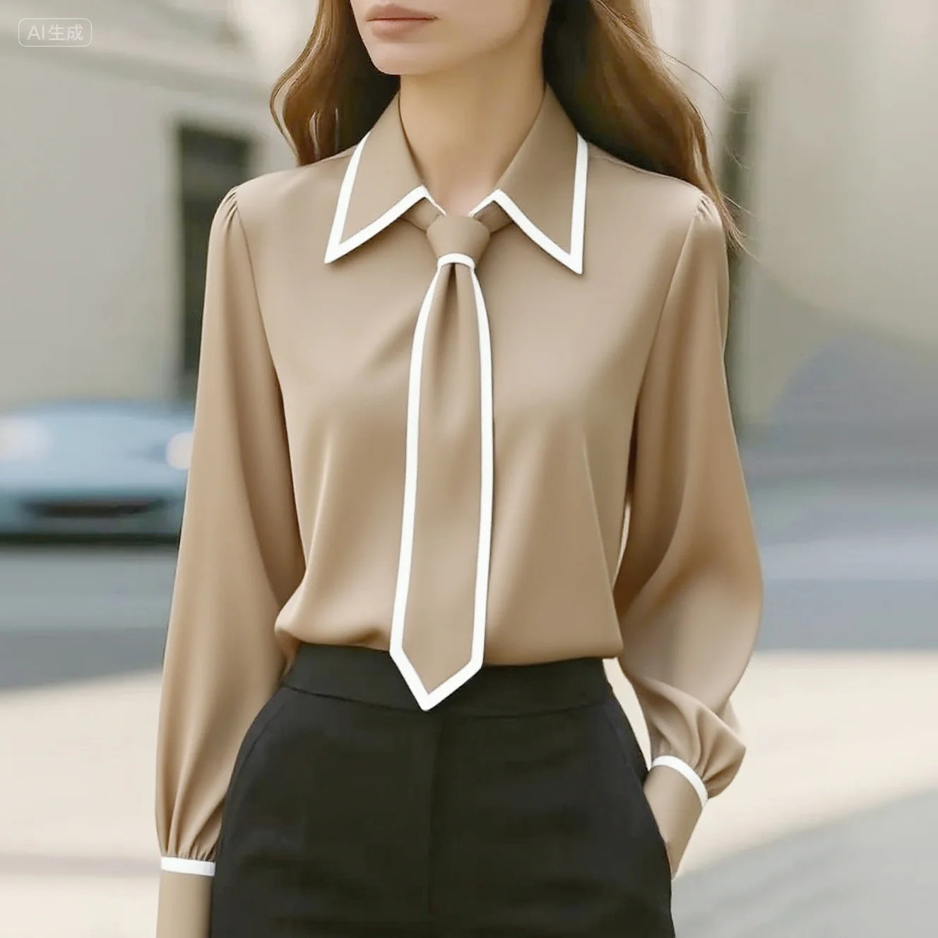 Oversized Collar Blouse for Women