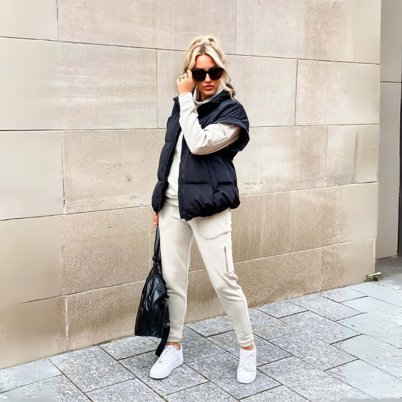 Zip-Up Sleeveless Vest for Women