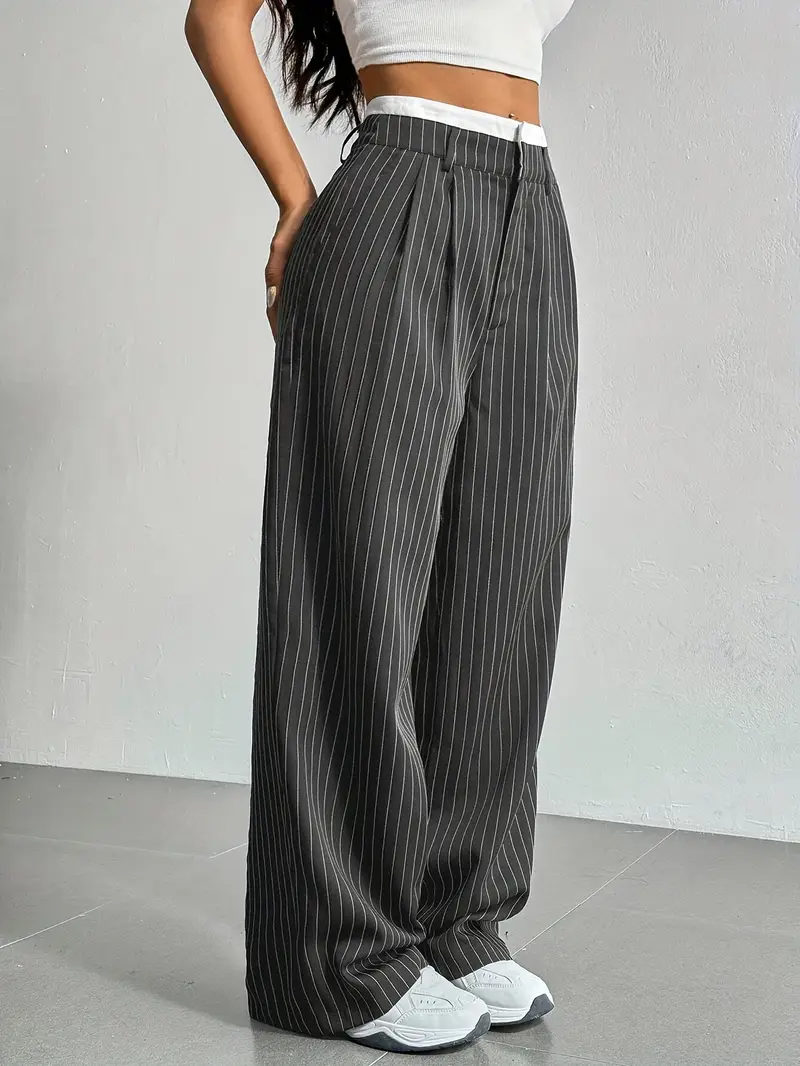 Wide Striped Trousers for Women