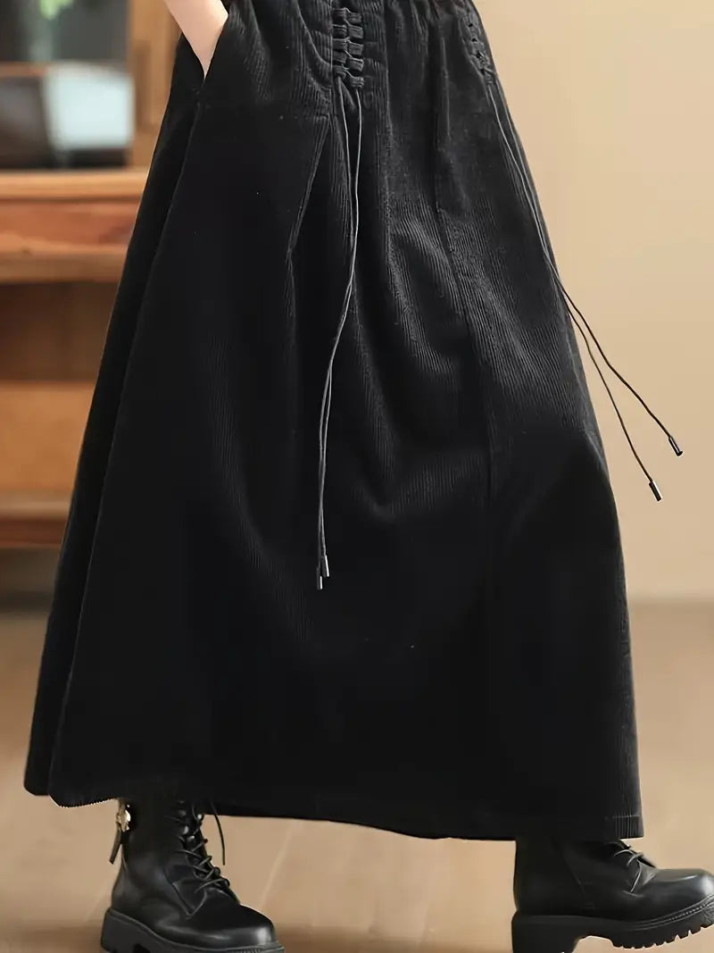 Maxi Fluid Skirt with Laces for Women