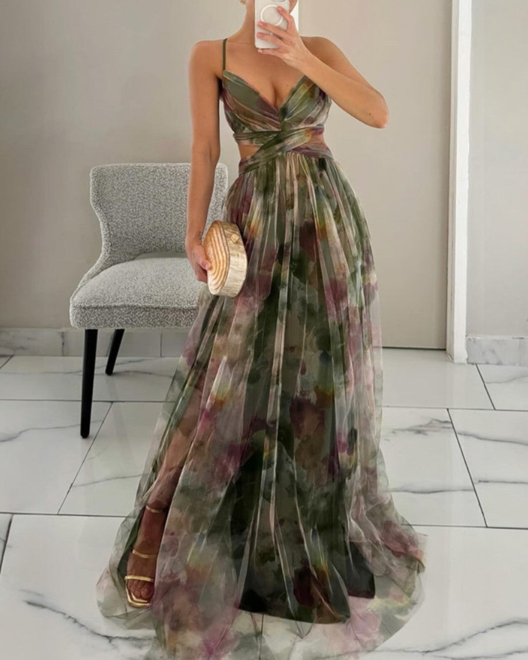 Long strappy dress for women