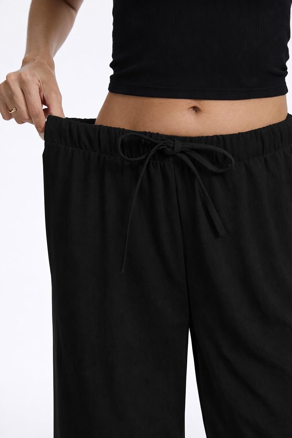 Wide Flowing Crepe Pants for Women