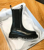 Flat Chelsea Ankle Boots in Faux Leather for Women