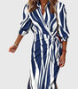 Long-sleeve printed maxi dress for women
