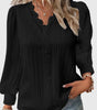 V-Neck Pullover Blouse with Lace for Women