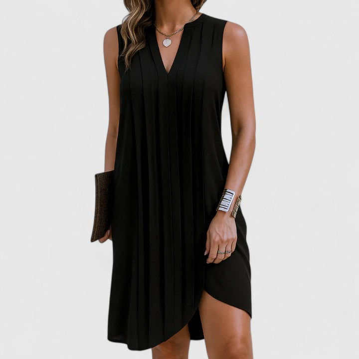 Sleeveless V-neck midi dress for women