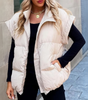 Zip-Up Sleeveless Vest for Women