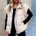 Zip-Up Sleeveless Vest for Women