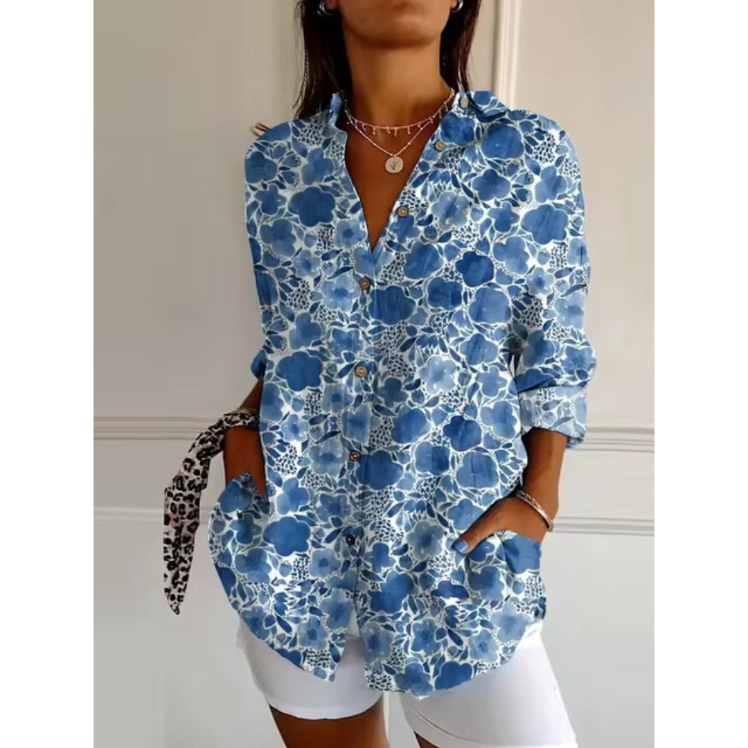 Long Floral Print Shirt for Women