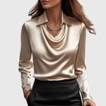 Long Sleeve Satin Blouse for Women