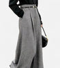 High-waisted wide-leg tweed pants for women
