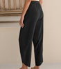High Waist Flowing Pants with Elastic Waist for Women