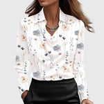 Long Sleeve Satin Blouse for Women