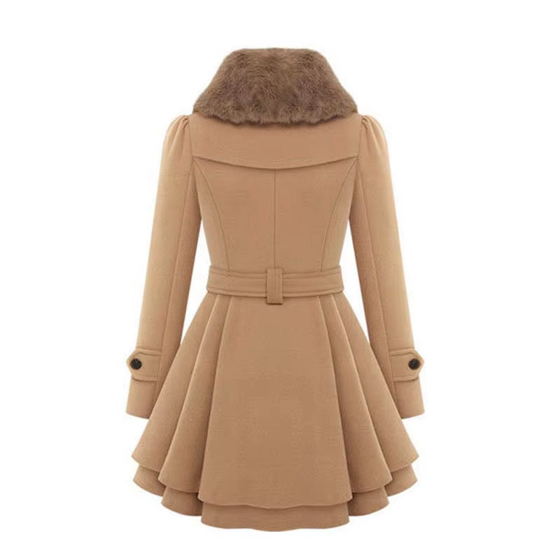 Faux Fur Collar Coat for Women