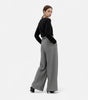High-waisted wide-leg tweed pants for women