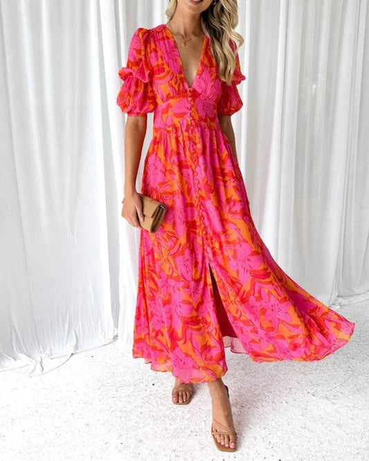 Long Floral Print Dress for Women