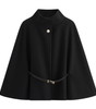 Batwing Sleeve Belted Cape Coat for Women