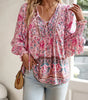 Summer blouse with floral print for women