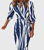 Long-sleeve printed maxi dress for women