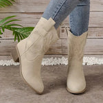 Embroidered Western Style Ankle Boots for Women