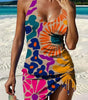 Printed Graphic Tankini and Shorts for Women