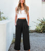 Flowing High Waist Palazzo Pants with Pockets for Women