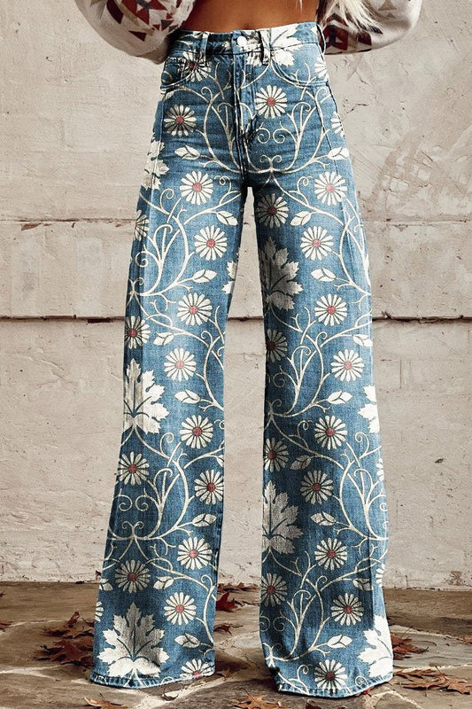 Wide Printed Pants for Women