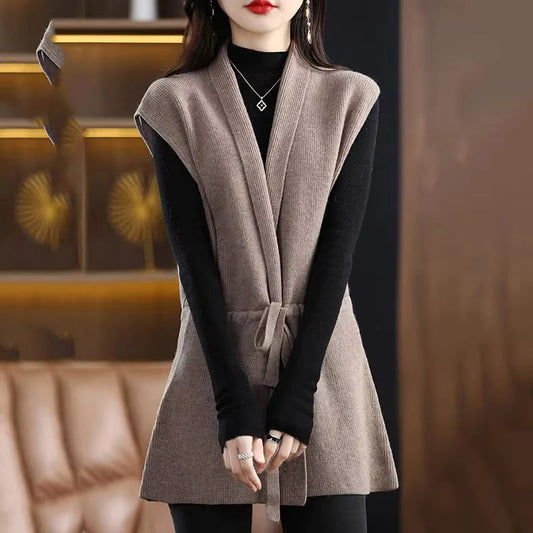 Sleeveless Merino Wool Vest for Women