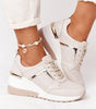 Comfort Wedge Sneakers in Faux Leather for Women
