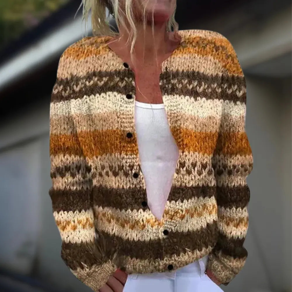 Printed wool and cotton cardigan for women