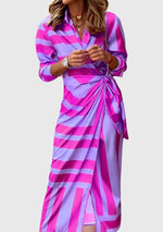 Long-sleeve printed maxi dress for women