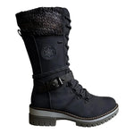 High Lace-Up Faux Leather Boots for Women