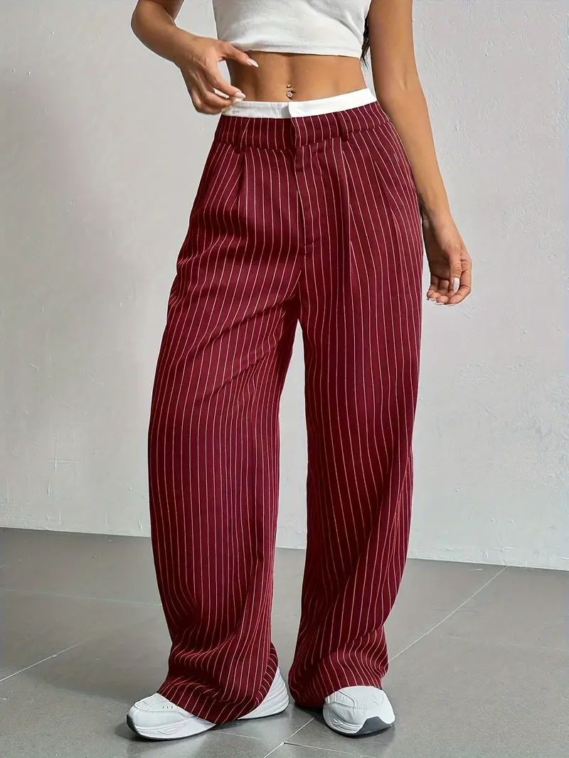 Wide Striped Trousers for Women