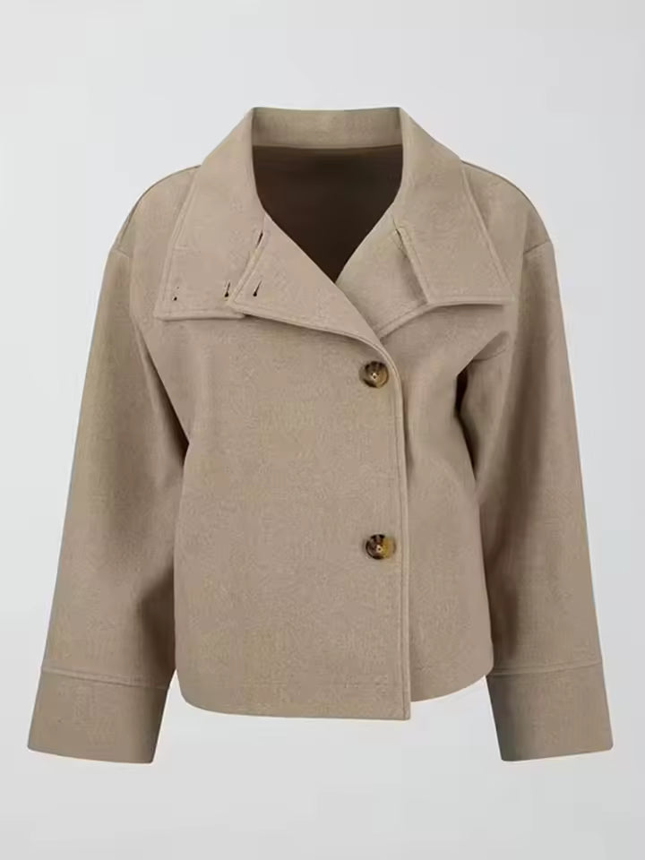 Elegant Short Double-Breasted Jacket for Women