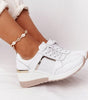 Comfort Wedge Sneakers in Faux Leather for Women