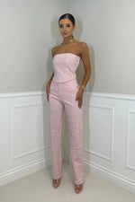 Strapless wide-leg jumpsuit for women