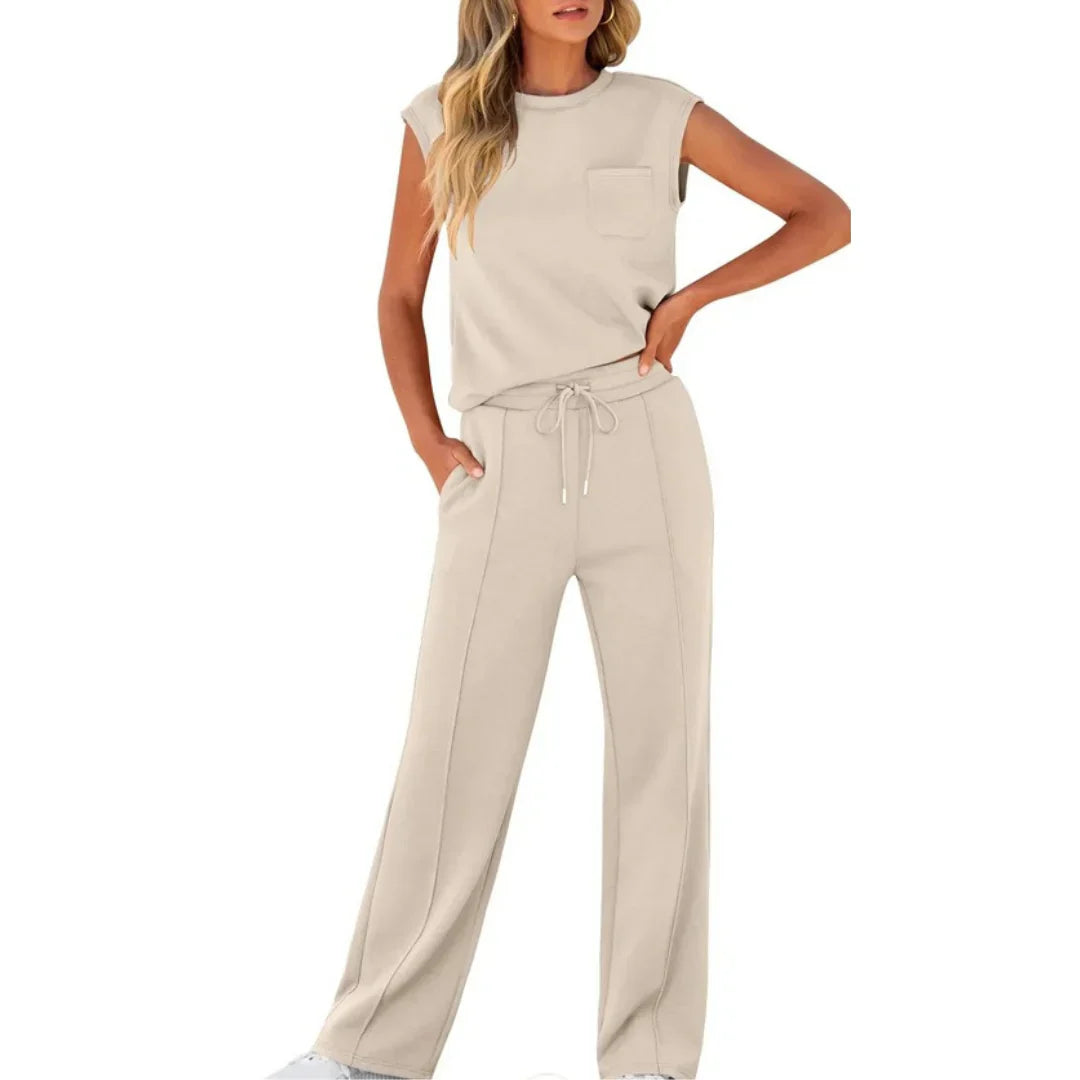 Sleeveless Casual Pants Set for Women