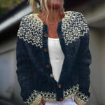 Printed wool and cotton cardigan for women