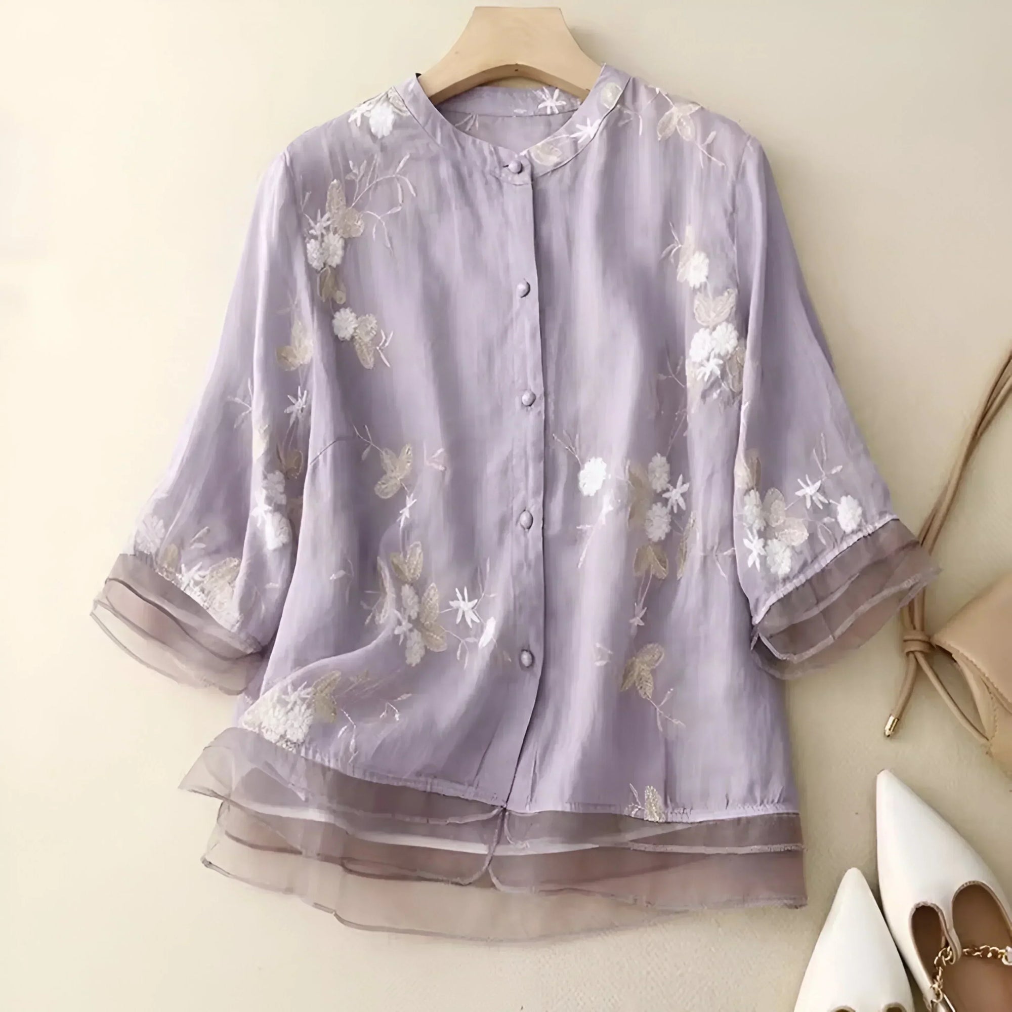 Elegant floral blouse for women