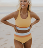 High-Waisted Colorblock Bikini Set for Women